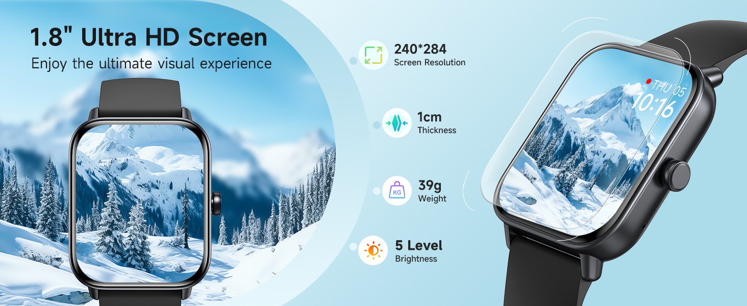 IP68 Waterproof Fitness Tracker with Bluetooth Call (Answer/Make), 100+ Sports Modes