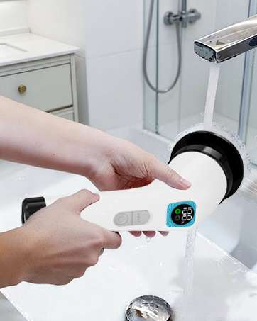 long handle spin scrubber