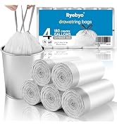 Ryobyo Small Trash Bags 4 Gallon Drawstring- 180 Counts 4 Gallon Trash Bag Extra Strong, Small Ga...