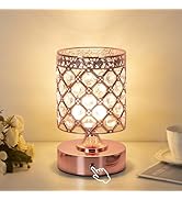TOBUSA Crystal Cordless Table Lamp Rechargeable, Portable 6000mAh Battery Operated Lamp with 3 Co...