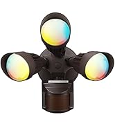 LEONLITE 3CCT LED Security Lights Motion Sensor, Flood Lights Outdoor, 3 Modes Motion Detector+Du...