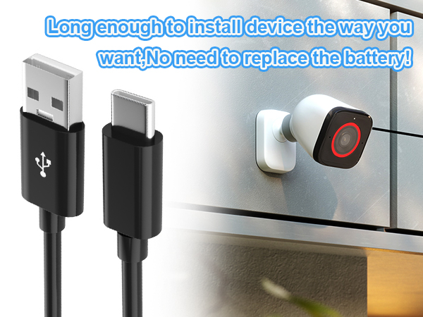 extra long usb c charging cable BLACK