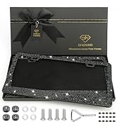 Shering 2 Pack Bling License Plate Frames for Women, Stainless Steel, 1200pcs Rhinestone Sparkly ...