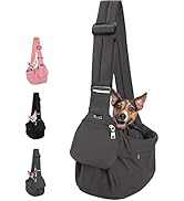 Lukovee Pet Sling Carrier, Dog Papoose Hand Free Puppy Cat Carry Bag with Bottom Supported Adjust...