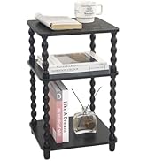 Fultyle Side Table, Small End Table with Storage Shelf, Vintage Nightstand Bedside Table for Livi...