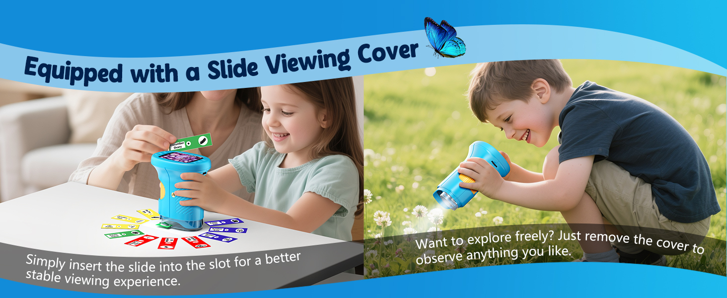 include 12 slides and equip with slide viewing cover which can removable to observe anything