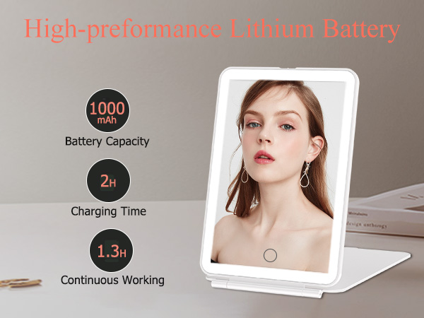 Rechargeable Portable Makeup Mirror