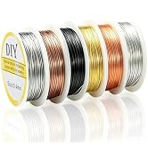 Aruosut 6 Rolls Jewelry Beading Wire Tarnish Resistant Beading for Jewelry Making Supplies and Craft