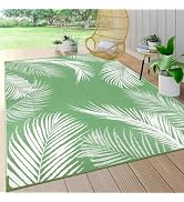 Pauwer Outdoor Rug Waterproof, 5'x8' Reversible Outdoor Plastic Straw Rug, Outdoor Patio Camping ...
