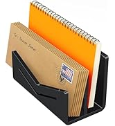 Beego Envelope and Mail Organizer Countertop - 2 Compartments Black Acrylic Desk Organizer Letter...