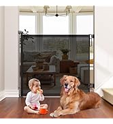 Retractable Baby Gates Extra Wide - 55" Wide x 38" Tall Dog Gates for Stairs &amp; Doorways | Indoor/...