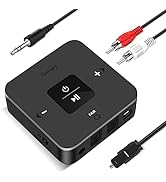Golvery Bluetooth 5.0 Transmitter Receiver for TV, 2 in 1 Bluetooth Aux Adapter for PC/DVD/MP3/Ca...