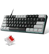 MageGee 60% Mechanical Keyboard with Red Switches and Sea Blue Backlit Small Compact Portable 60 ...