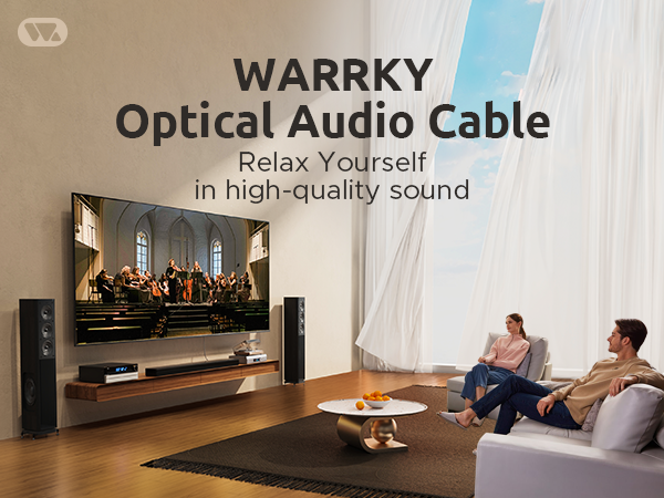 WARRKY Optical Audio Cable provice high-fidelity sound for an immersive experience.