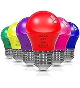 ORALUCE 6 Colors Porch Light Bulb 40 Watt Equivalent,A15 LED Bulbs for Halloween Christmas Party ...