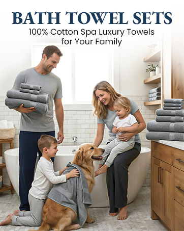 Lane Linen 100% Cotton Bath Towel sets are soft, absorbent, quick drying and spa luxury