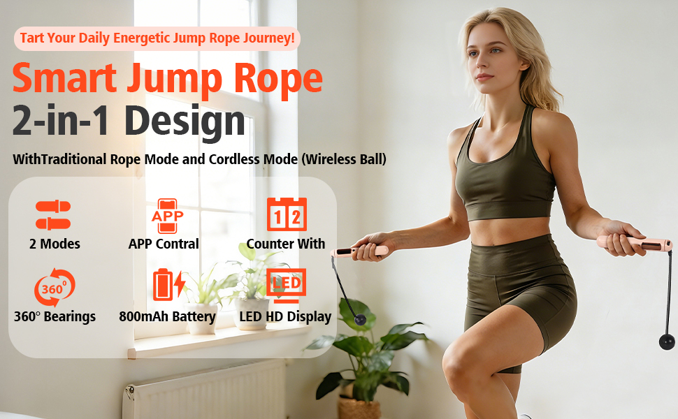 Pink Cordless Jump Rope