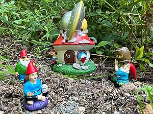 Mini Gnomes and UFO Crash landing Gnome in nature