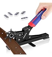 WORKPRO Desktop Leather Hole Punch Set, Rotary Belt Hole Puncher for Leather, 6 Punch Sizes, Heav...