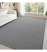 DweIke 4x6 Grey Area Rugs for Bedroom, Super Soft Living Room Rug, Thickened Memory-Foam Throw Ca...