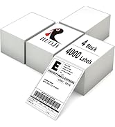 HUOJI 4x6 Direct Thermal Shipping Labels, 4 Stacks 4000 Labels, Fanfold, Compatible with Rollo, Z...