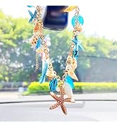 Sea Shell Rear View Mirror Accessories Hanging Charms, Starfish Conch Cute Car Accessories for Wo...