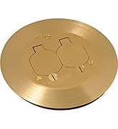 Hubbell-Raco RAC5500KIT Round Floor Box Kit Device Cover, Duplex, Solid Brass