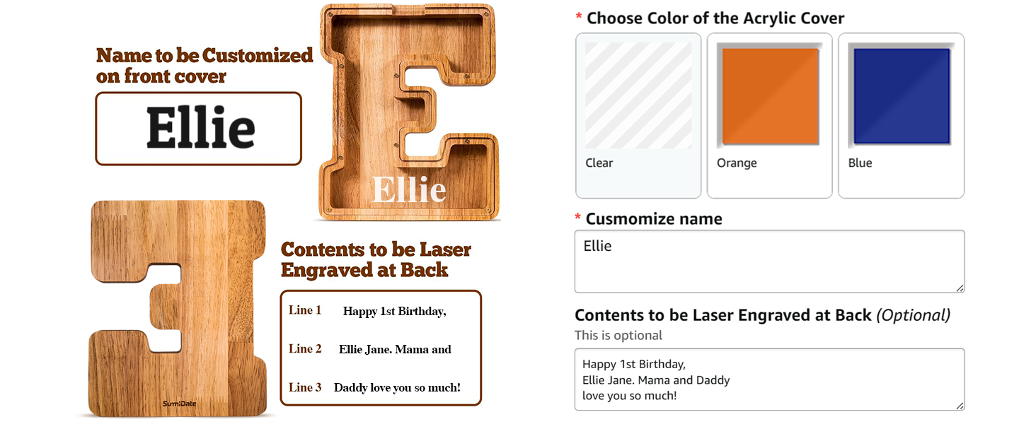 Personalized piggy bank