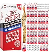 48 fly ribbons with pins. Best indoor fly traps or outdoor fly traps. Easy to use fly strips. 