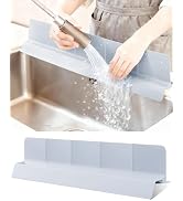 AyNirser Kitchen Sink Splash Guard 23" Silicone Water Guard with Strong Suction Cups, Faucet &amp; Co...