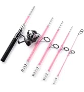 Fishing Rod Reel Combo 5-Piece Heavy-Duty Portable Travel Spinning Pole with Powerful Reel for Fr...