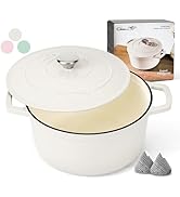 Ciwete 6 QT Dutch Oven Pot with Lid, Enameled Cast Iron Dutch Oven for Bread Making, Braiser, Coo...