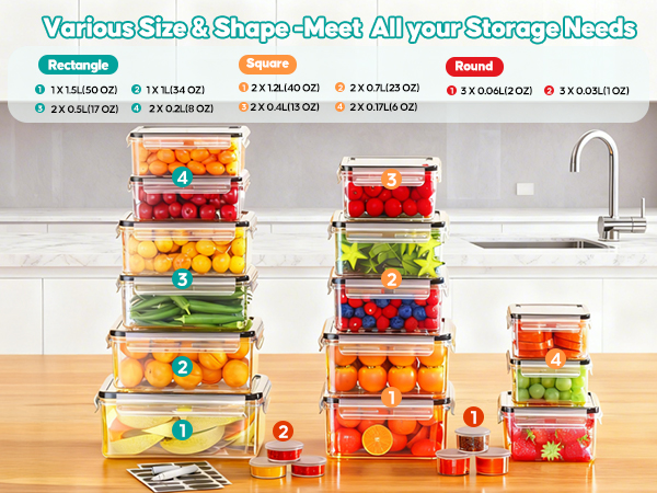 Food Storage Containers with Lids Airtight