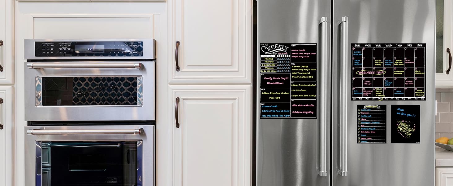 Magnetic Chalkboard Monthly Calendar - Weekly Planner Blackboard combo set