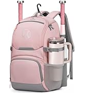 MATEIN Girls Softball Bag with Helmet Net, Lightweight Softball Backpack with Ventilated Shoe Com...