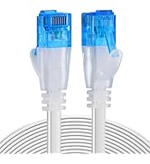 Ercielook Cat 6 Flat Ethernet Cable 150 ft, White Long Internet Cable with rj45 connectors, High ...