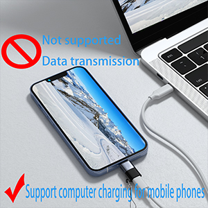 Li-ghtn-ing adapter does not support data transfer between mobile phones and computers.