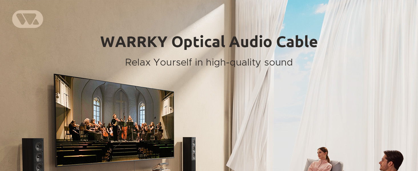 WARRKY Optical Audio Cable provice high-fidelity sound for an immersive experience.