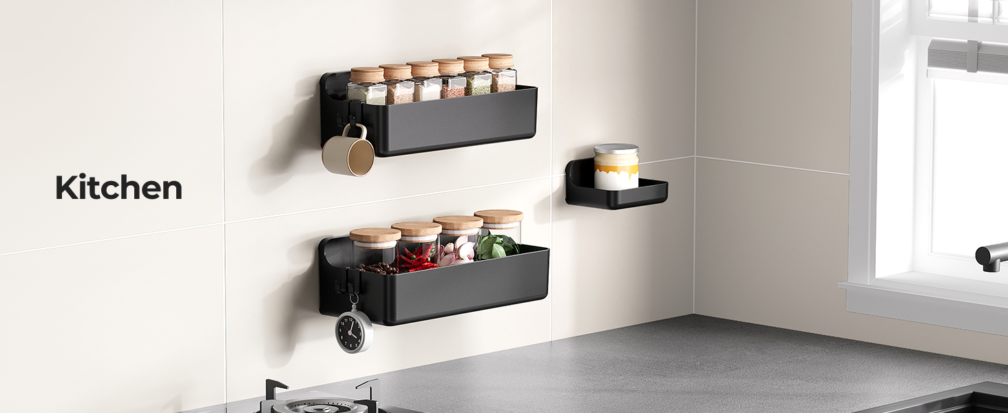 Rustproof ABS Storage Organizer Set, Black