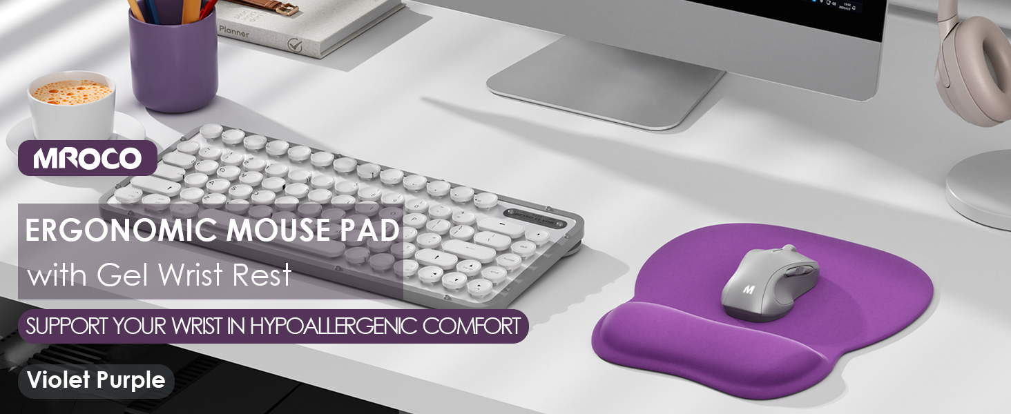 ergonomic design mouse pad with wrist rest