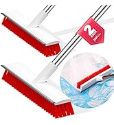 JIGA 2 Pack Floor Scrub Brush with Long Handle, 2 in 1 Scrape Brush Stiff Bristle Brush Scrubber,...