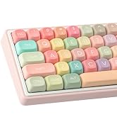 TYRIXKI PBT Keycaps 126 Keys MOA Profile Cute Keycaps Dye-Sublimation Rainbow Candy Keycaps Set C...
