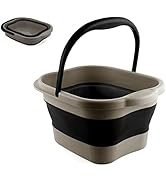 Collapsible Foot Tub Feet Soaking Spa Bath with Handle for Men Adult, Plastic Inflatable Feet Soa...