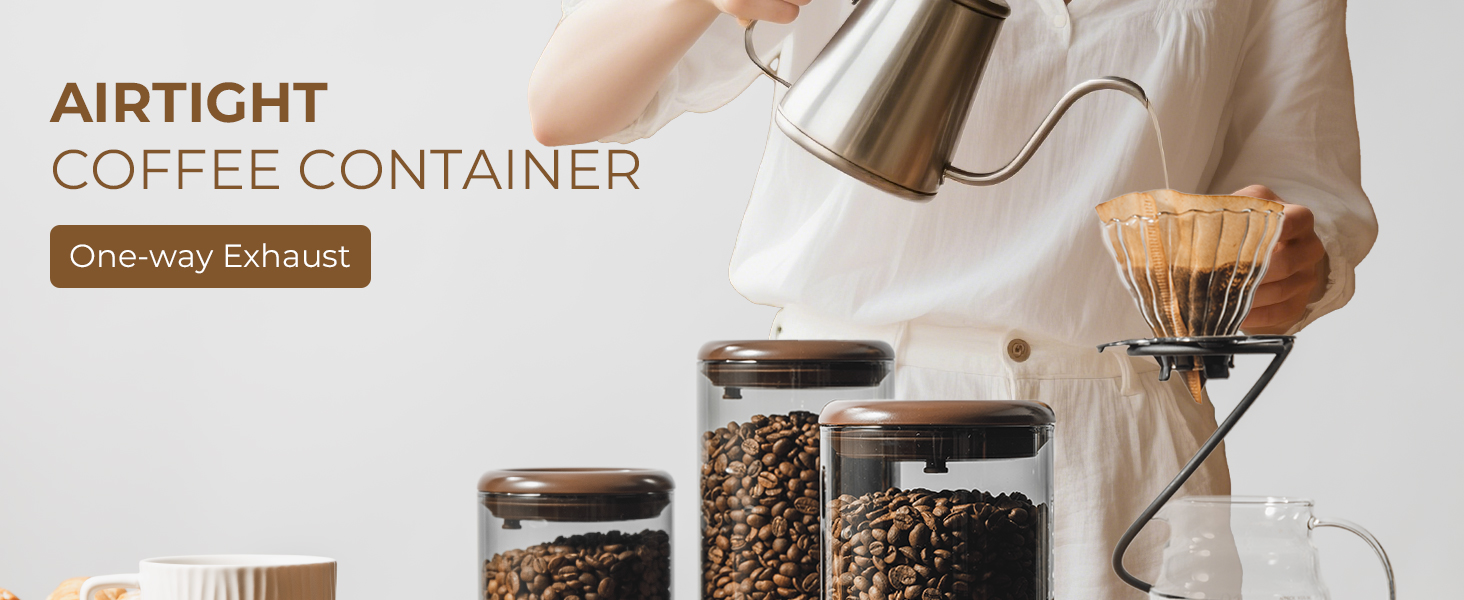glass coffee container for ground coffee