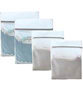 Claridomium Zippered Mesh Laundry Bags for Delicates &amp; Lingerie, 4 Pack (2 Large 2 Medium), Washi...