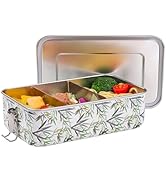 Chef's Path Bento Box with Aesthetic Bamboo Design, Leak-Proof 45.65oz Bento Lunch Box with Detac...
