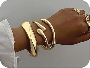 stackable gold bangles