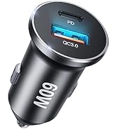60W USB C Car Phone Charger, Cigarette Lighter USB Super Fast Car Charger, [PD30W&amp;QC3.0] Car Adap...