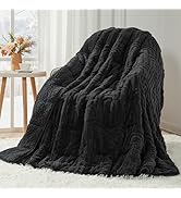 Cottonblue Jacquard Weighted Blanket for Adults 15 lbs Queen Size, Cozy Fluffy Sherpa Fleece Weig...