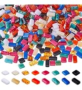 DICOSMETIC 480Pcs 16 Colors Acrylic Tila Beads 2-Hole Seed Beads 5.2x5.2mm/4x8mm Mini Japanese Ti...